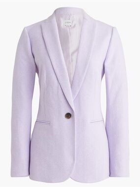 J.Crew Herringbone one-button blazer Light purple Size 10 Cotton Linen